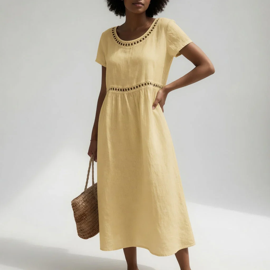 Robe Longue Brodée Femme - Image 2