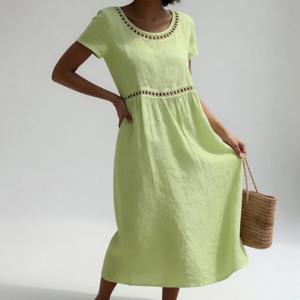 Robe Longue Brodée Femme - Image 3