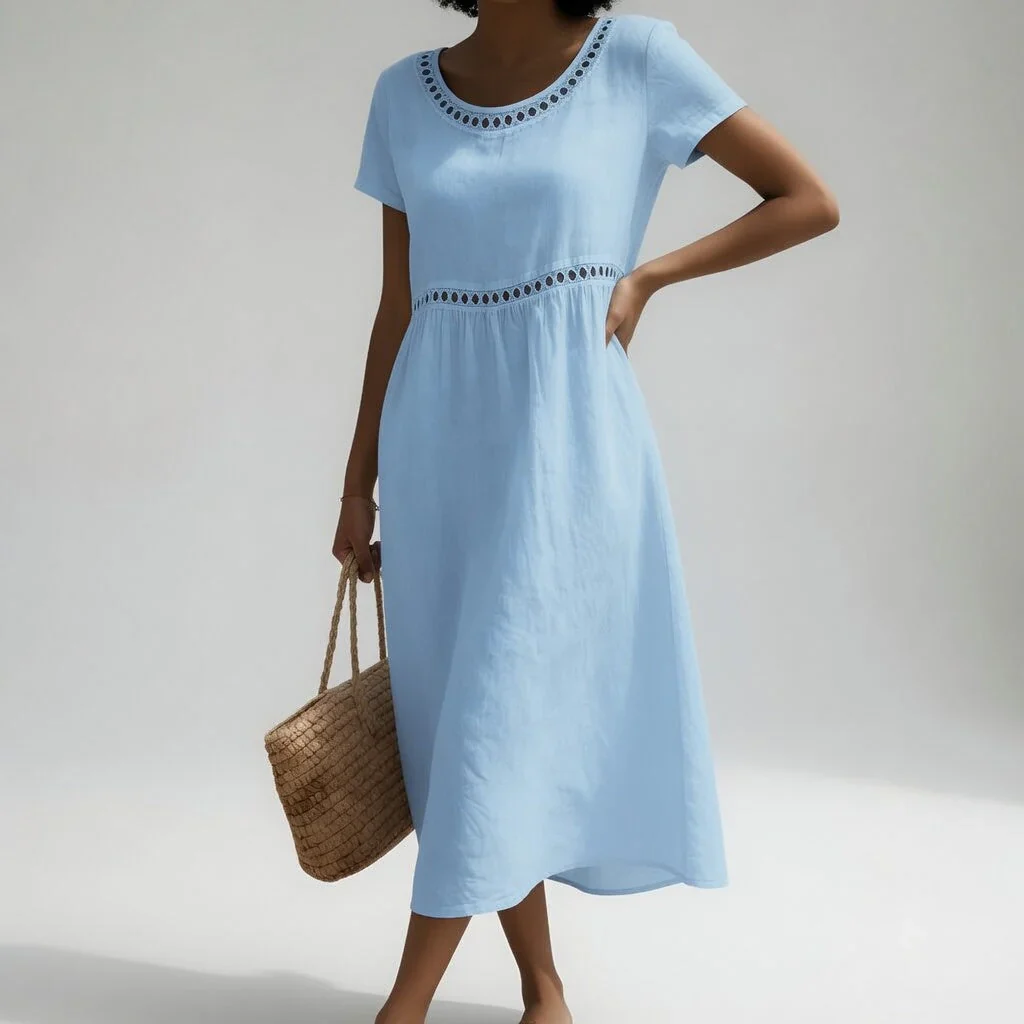 Robe Longue Brodée Femme - Image 4
