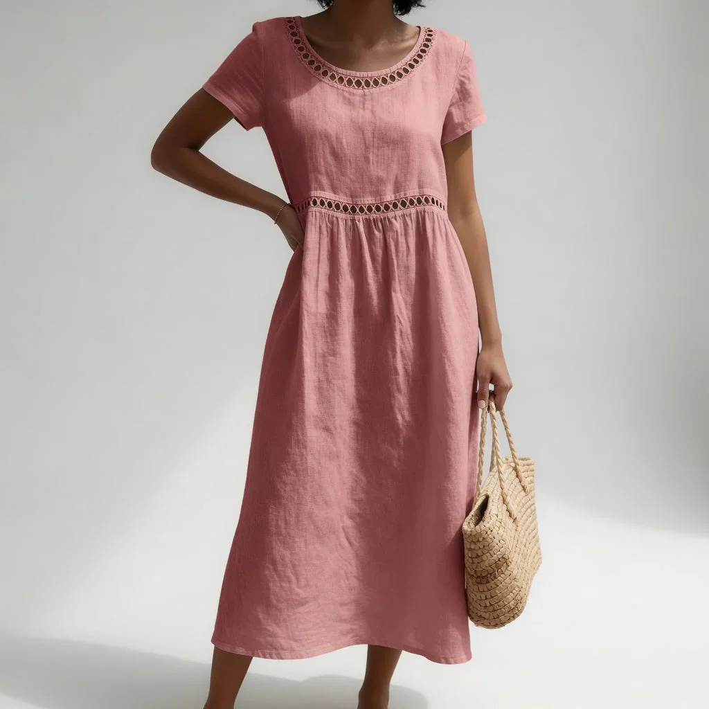 Robe Longue Brodée Femme - Image 6