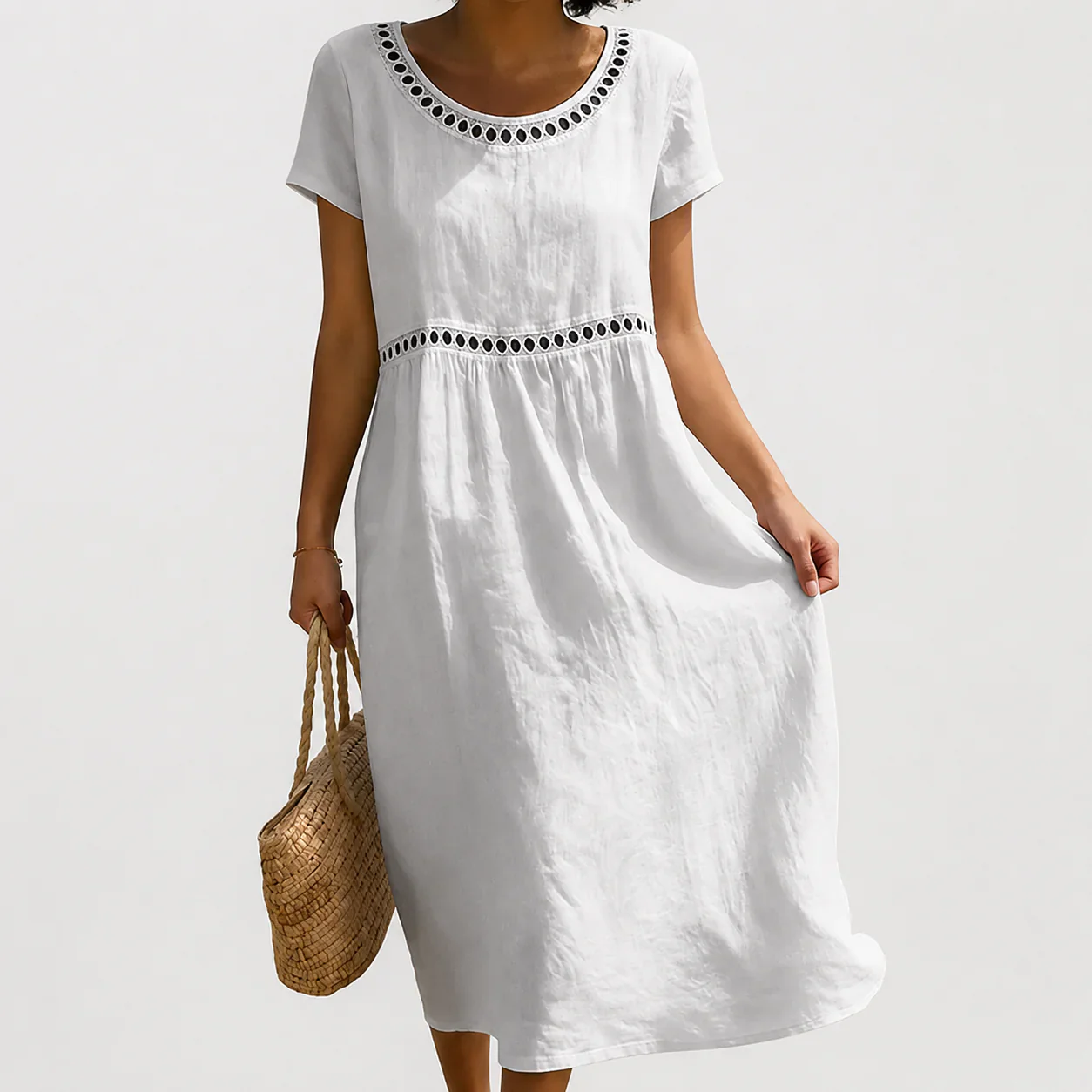 Robe Longue Brodée Femme - Image 7