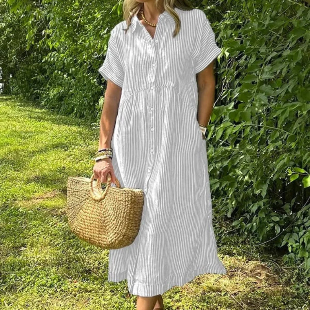 Robe longue d'été légère à rayures