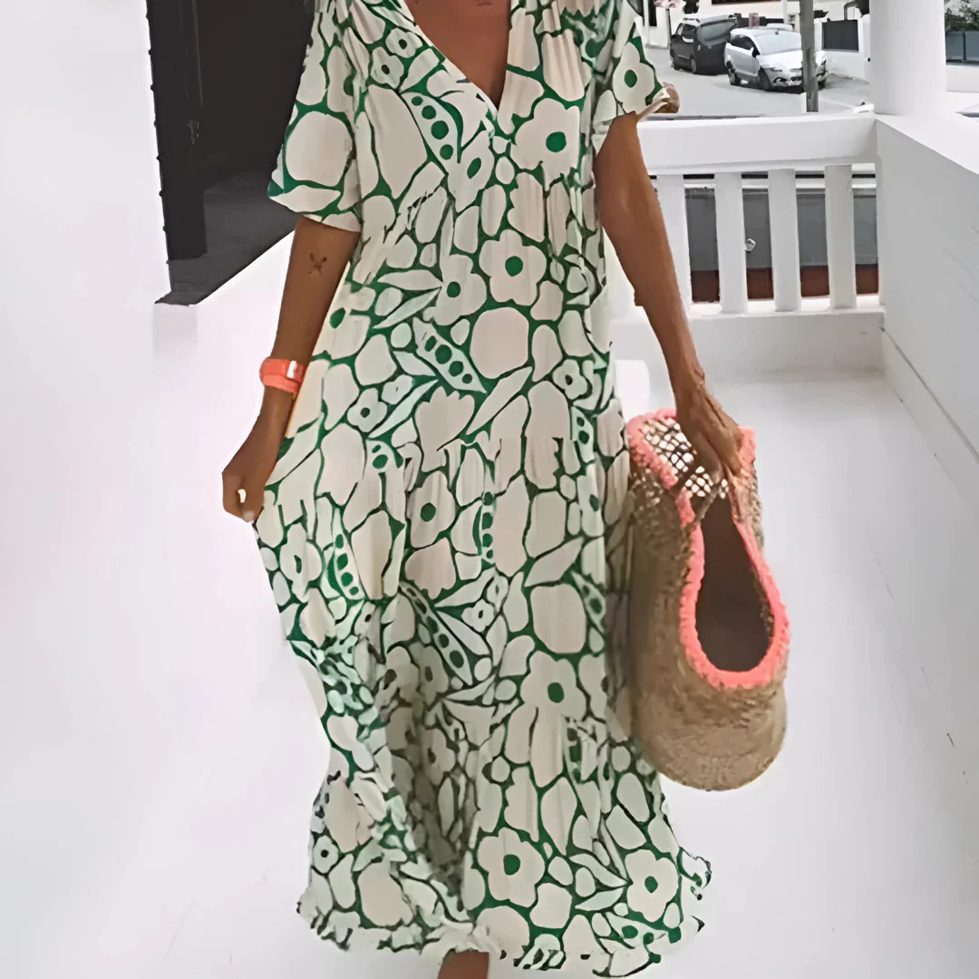 Robe longue fluide imprimée – coupe ample et estivale - Image 3