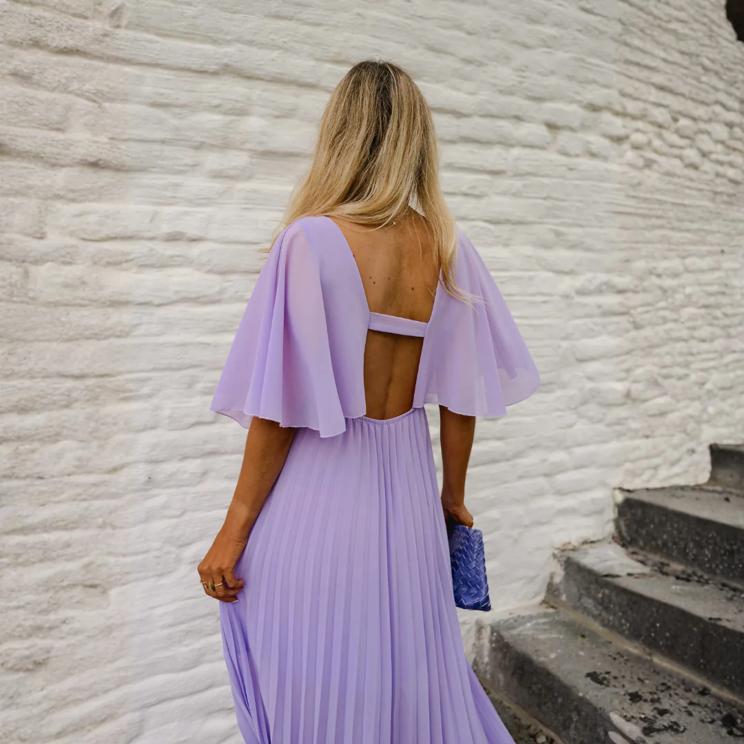 Robe longue fluide mauve élégante - Image 3