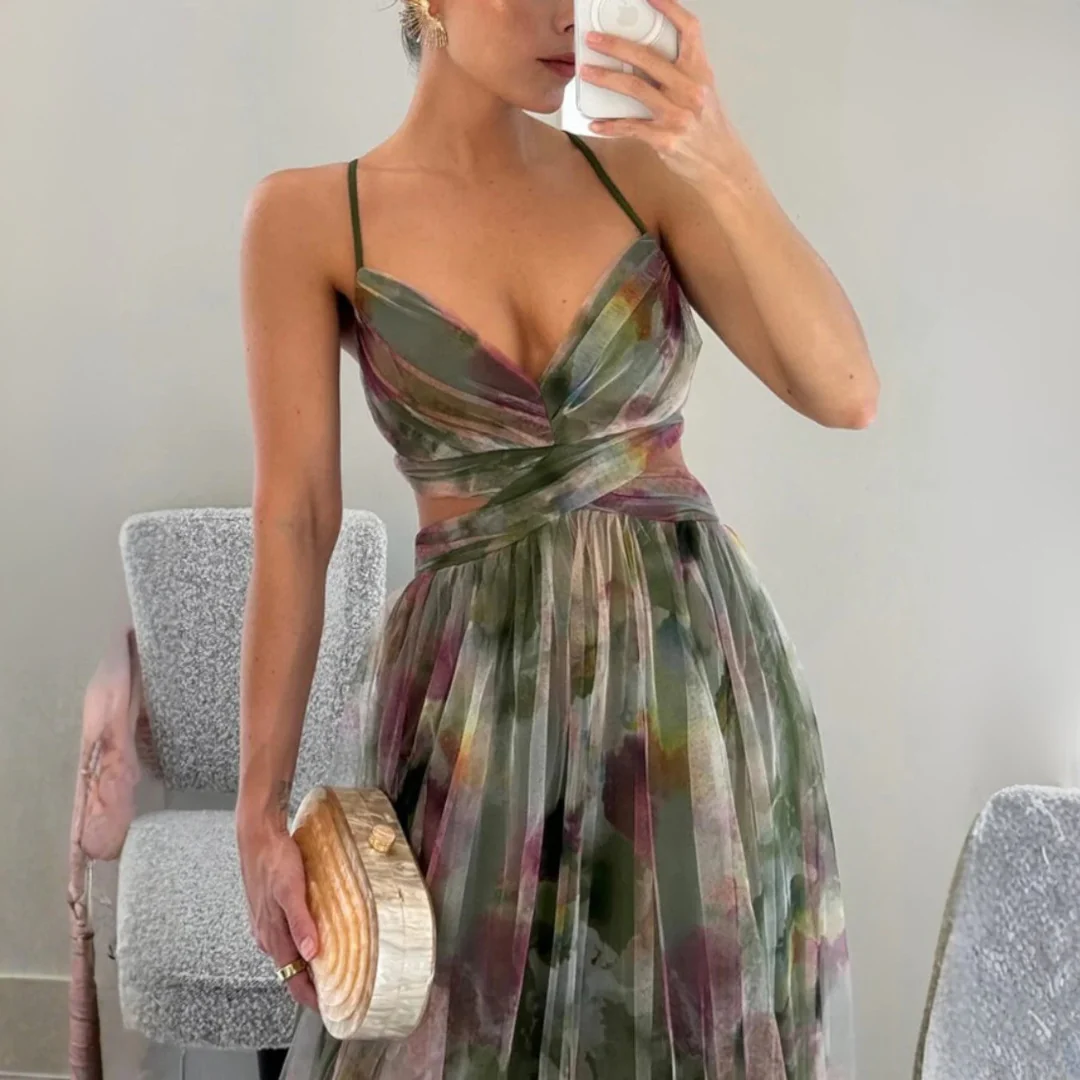 Robe Maxi Élégante Imprimé Floral - Image 2