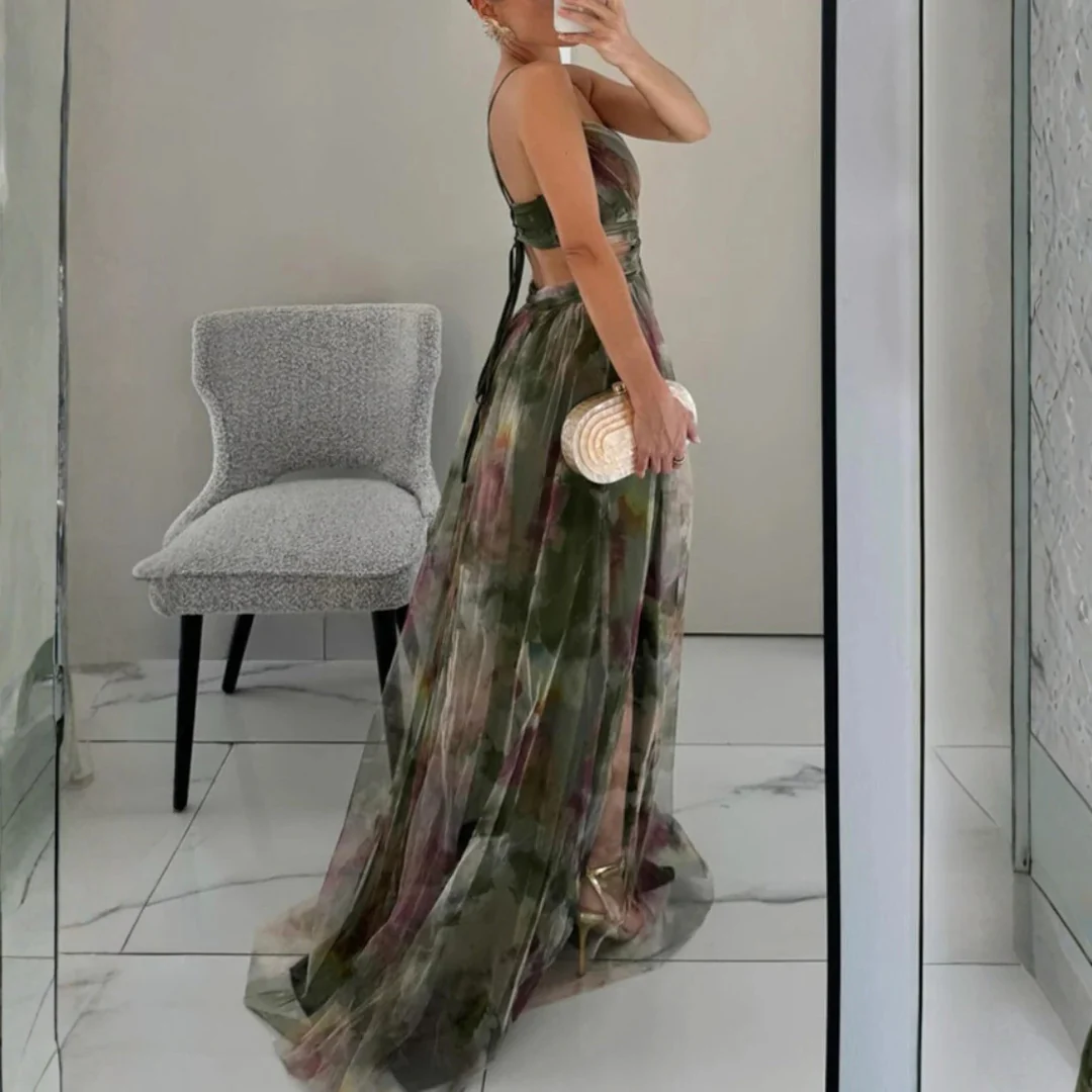 Robe Maxi Élégante Imprimé Floral - Image 8