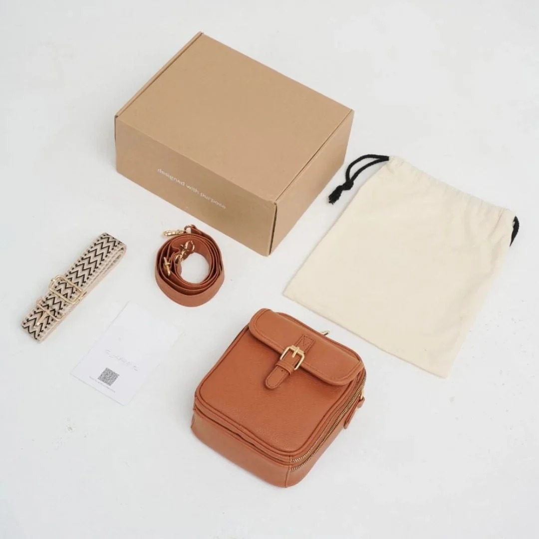 Sac bandoulière spacieux cuir vegan multifonction - Image 12
