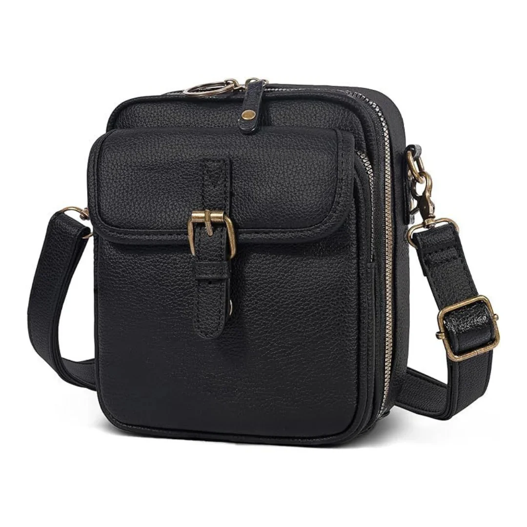 Sac bandoulière spacieux cuir vegan multifonction - Image 2