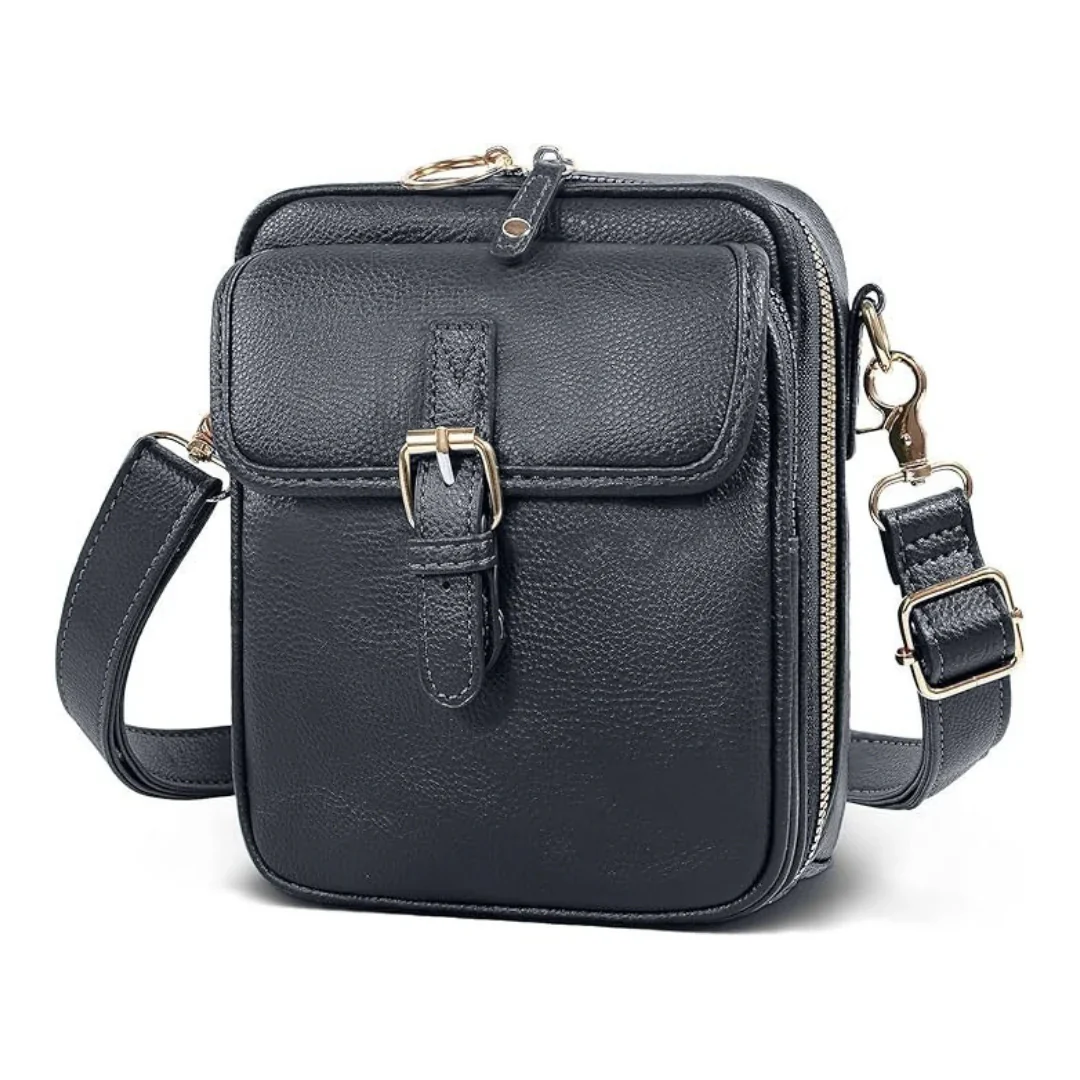 Sac bandoulière spacieux cuir vegan multifonction - Image 3