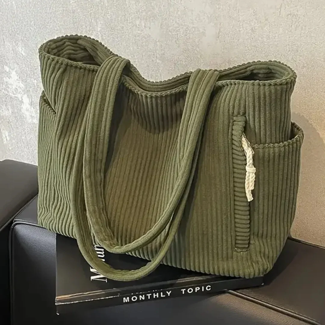 Sac cabas côtelé avec poignée en corde - Image 4