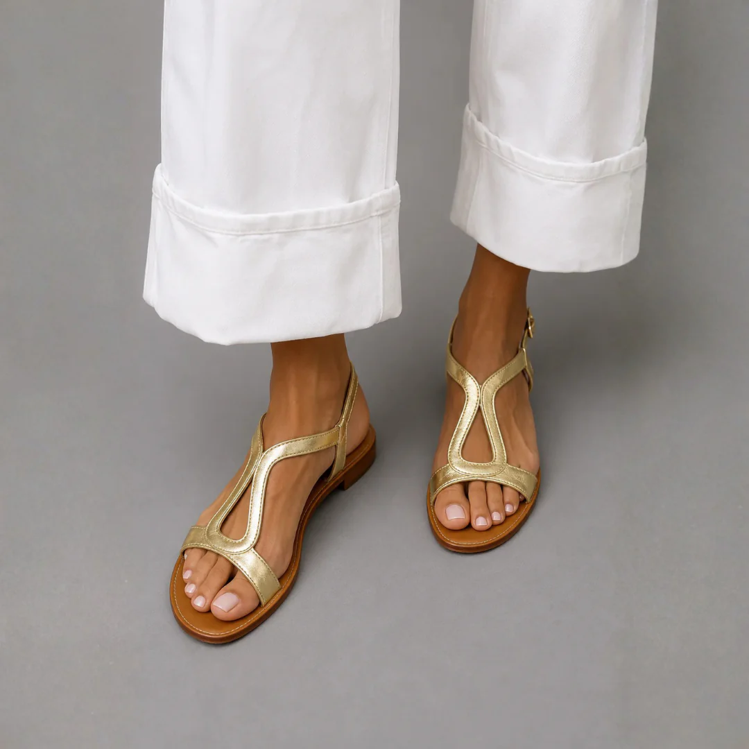 Sandales d’été dorées confortables femme - Image 2