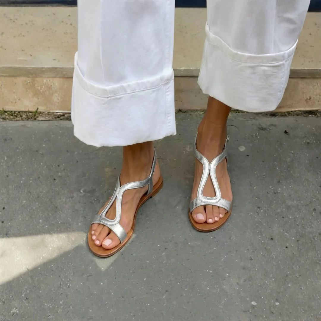 Sandales d’été dorées confortables femme - Image 4