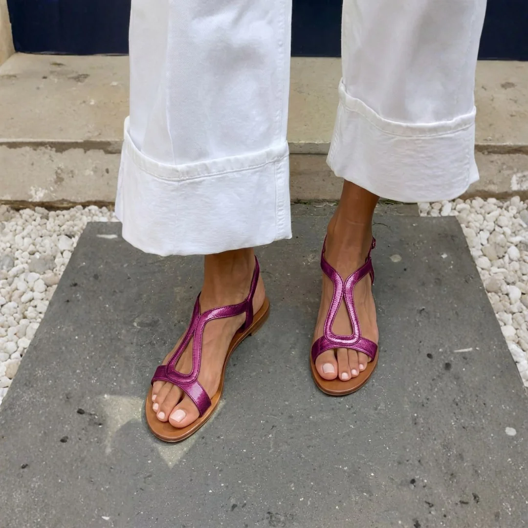 Sandales d’été dorées confortables femme - Image 9