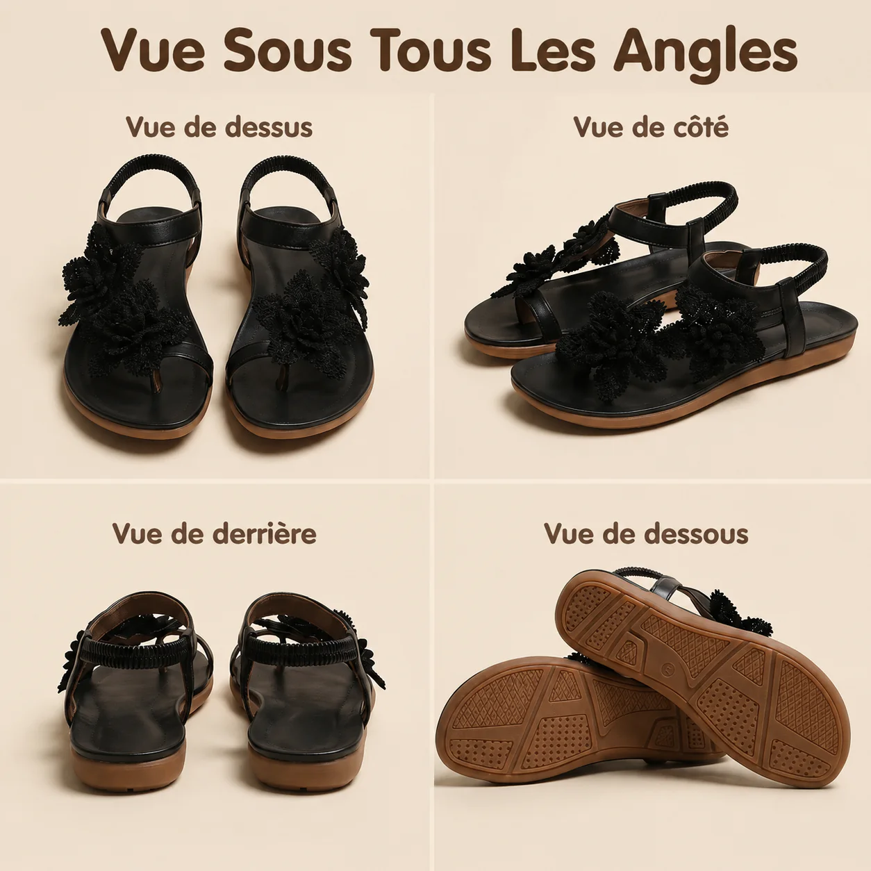 Sandales fleuries confortables pour femme - Image 11