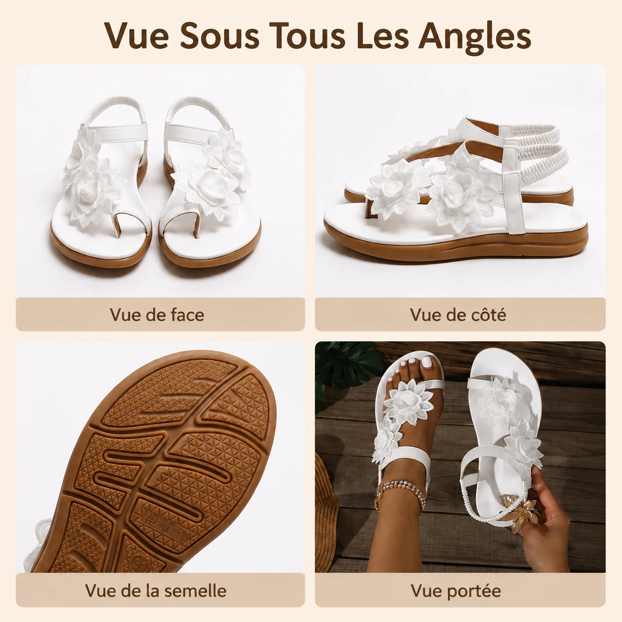 Sandales fleuries confortables pour femme - Image 9