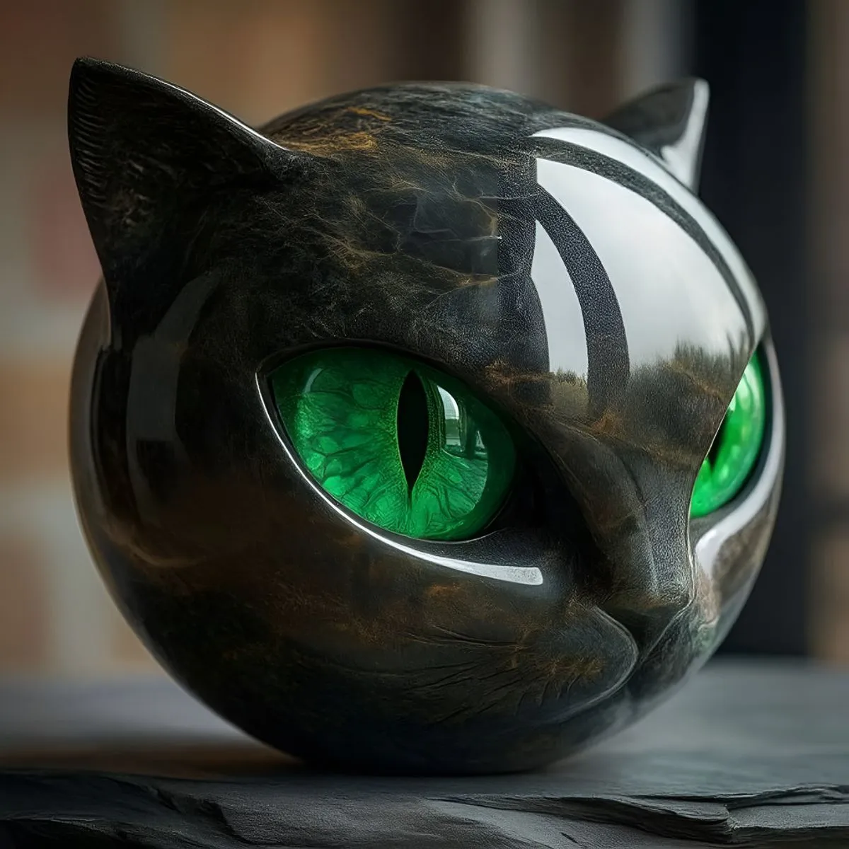 Sculpture Chat Noir en pierre