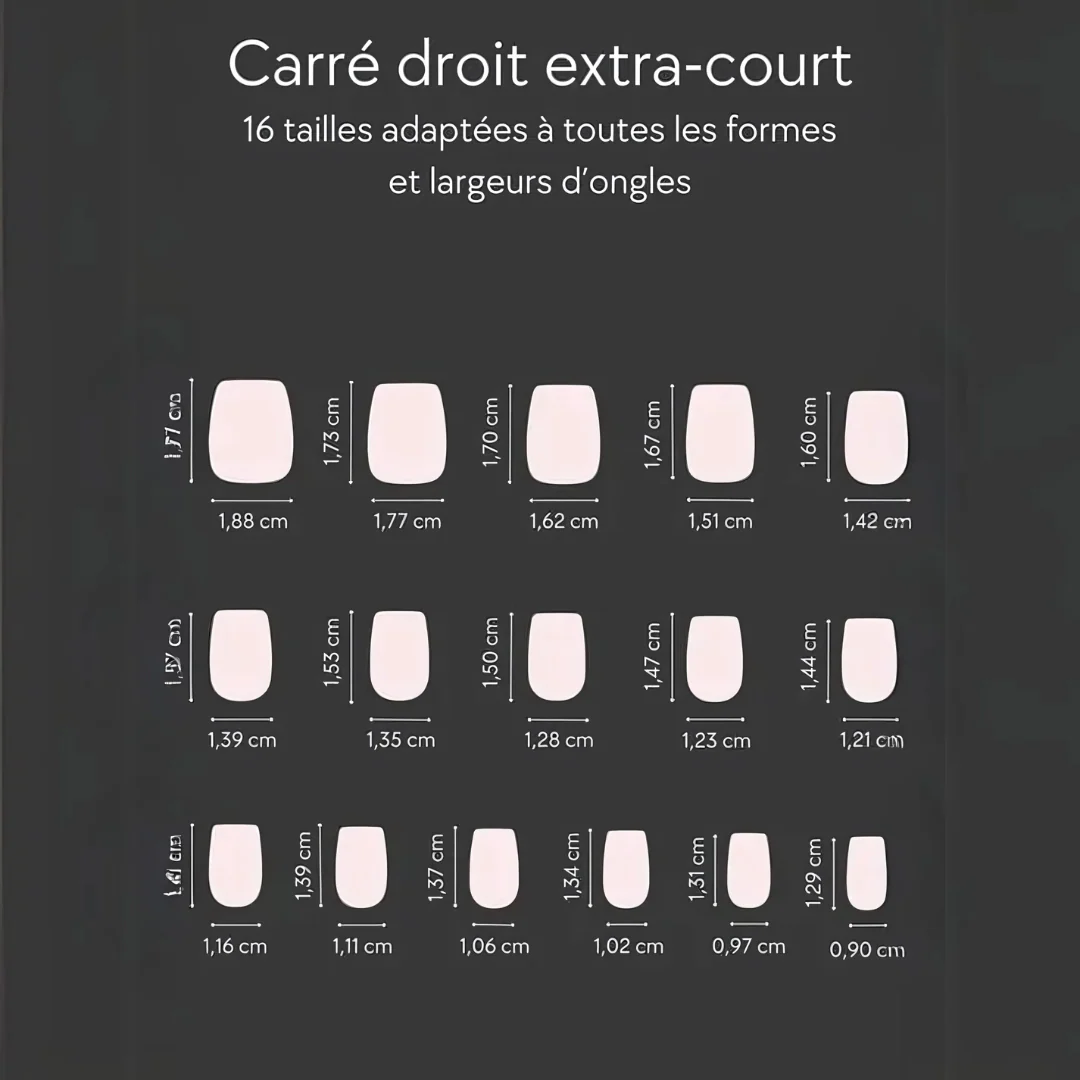 Set Ongles Blancs Extra Courts - Finition Naturelle - Image 3