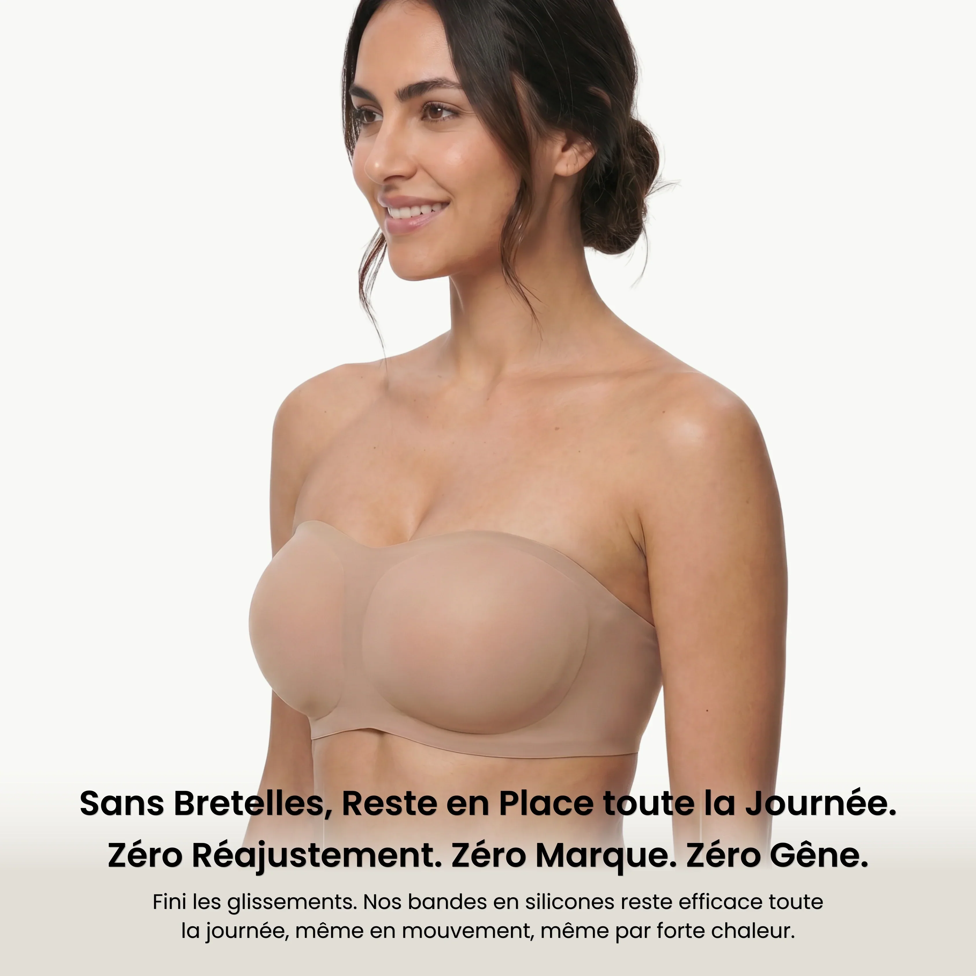 Soutien-gorge invisible sans bretelles push-up discret - Image 2