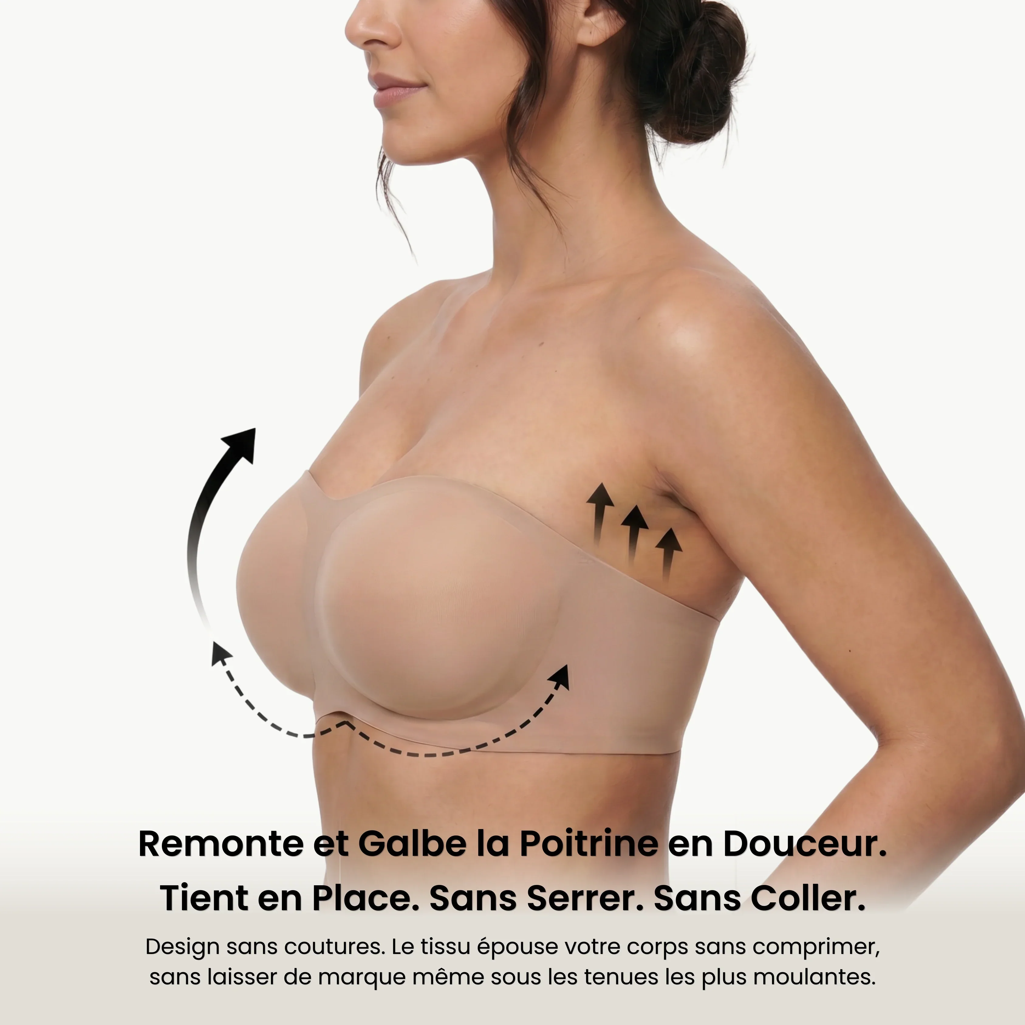 Soutien-gorge invisible sans bretelles push-up discret - Image 4