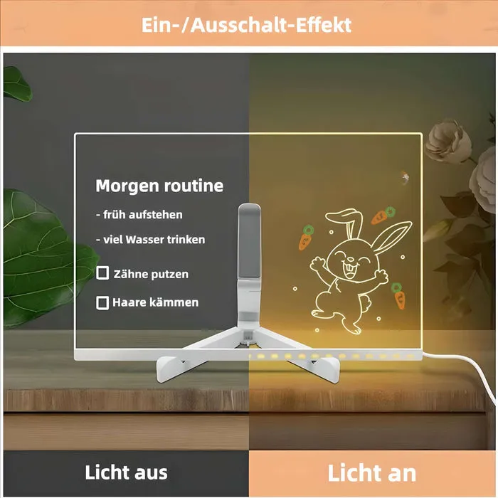 Tablette à dessin LED lumineuse avec 7 stylos – Réutilisable & Créative - Image 4