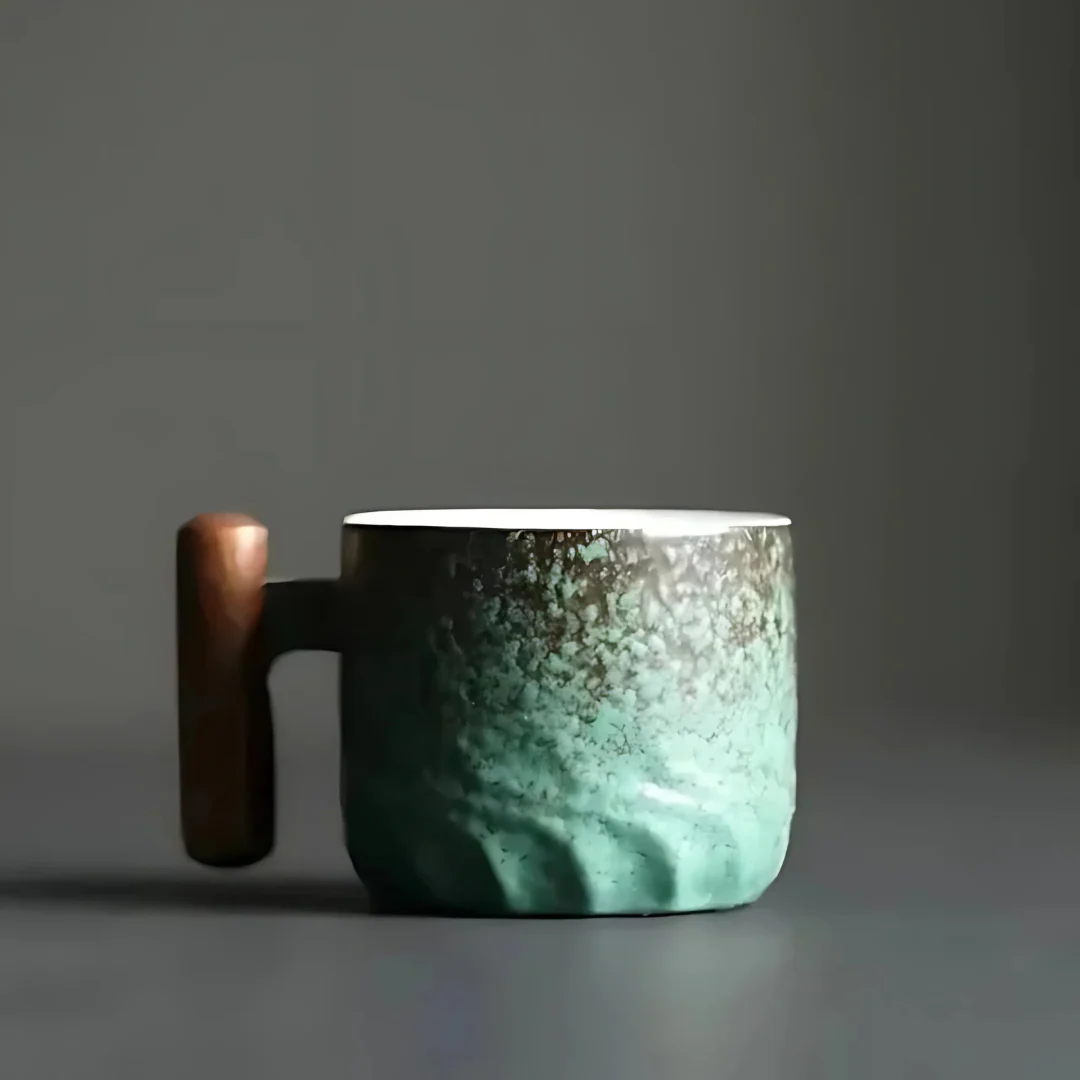 Tasses à espresso vintage avec poignée en bois - Image 2