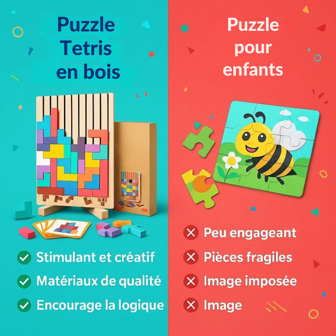 Tour d'empilage éducative en bois - Image 3