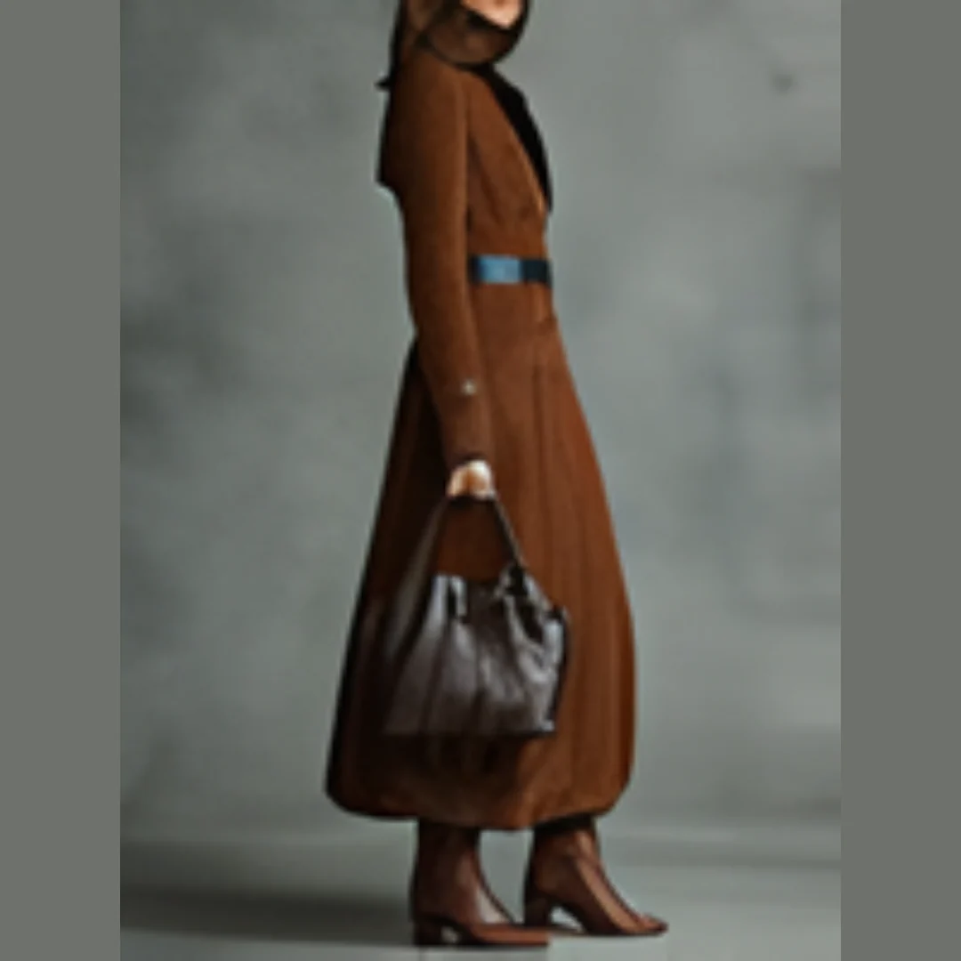 Trench long en cuir véritable femme - Image 6