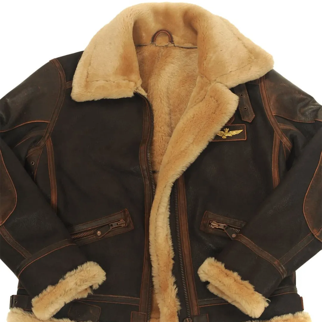 Blouson aviateur en cuir véritable - Image 3