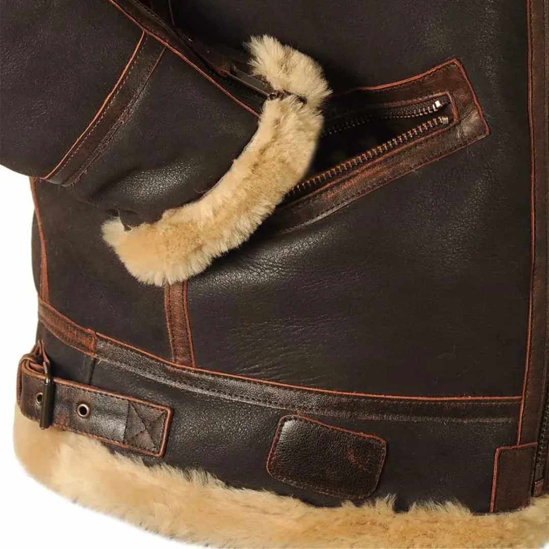 Blouson aviateur en cuir véritable - Image 4