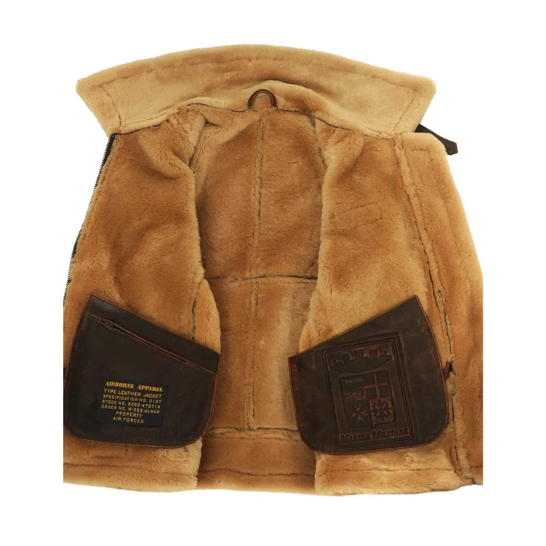Blouson aviateur en cuir véritable - Image 6