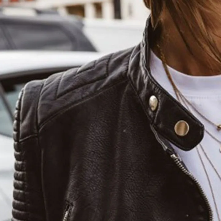 Veste en cuir véritable femme - Image 2