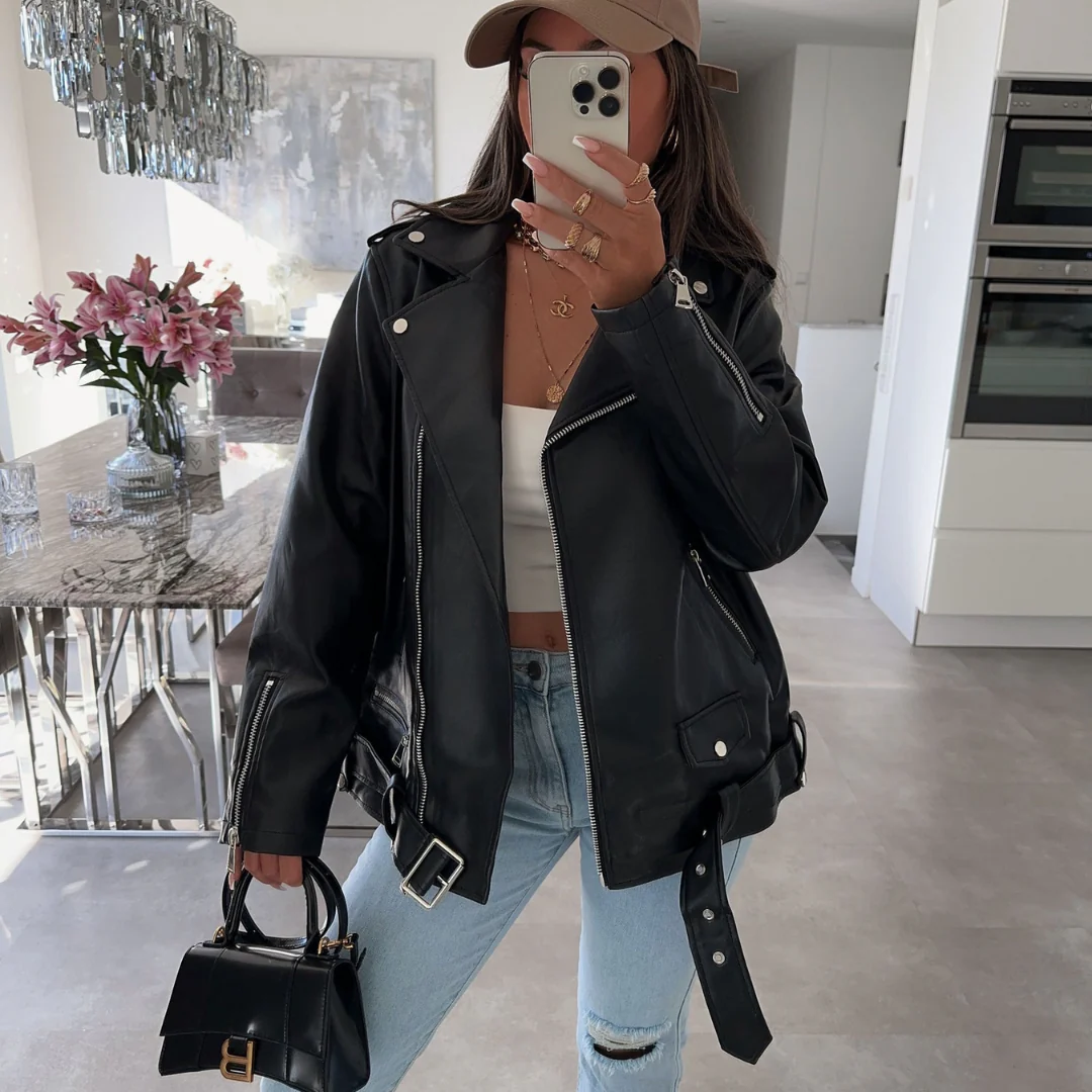 Veste femme stylée en similicuir - Image 3