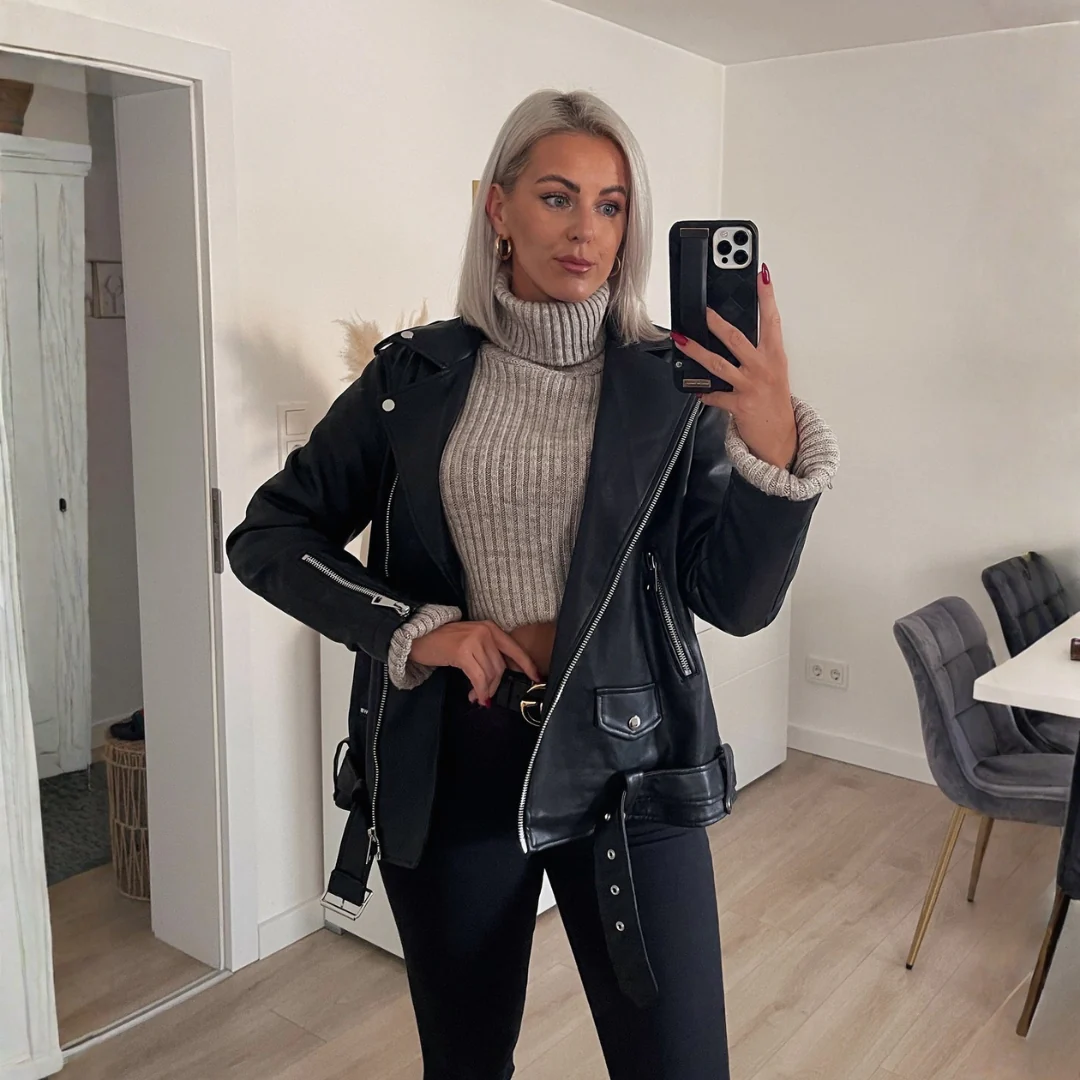 Veste femme stylée en similicuir - Image 4