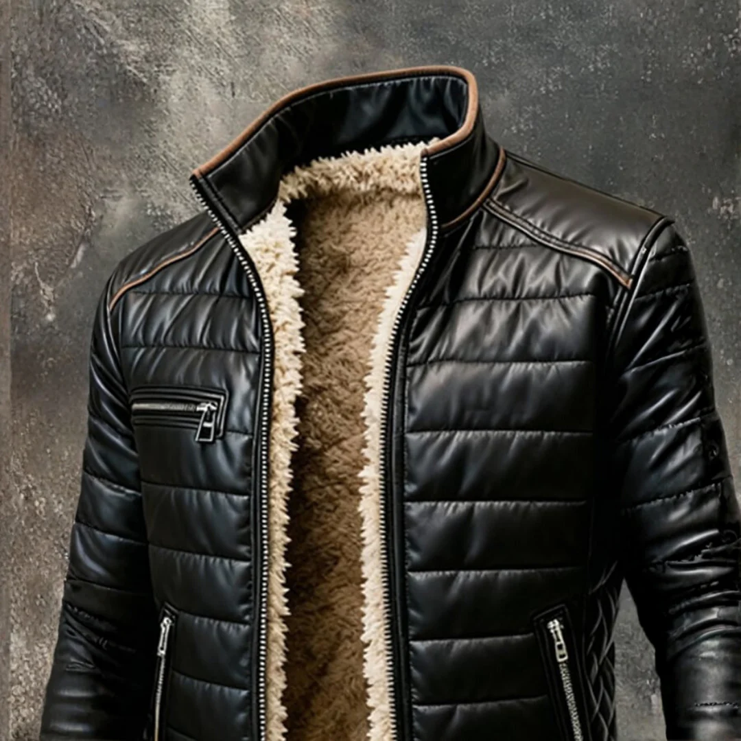 Veste matelassée noire à doublure Sherpa - Image 2
