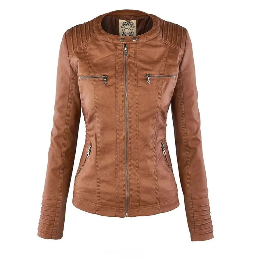 Veste femme en simili cuir élégante - Image 2
